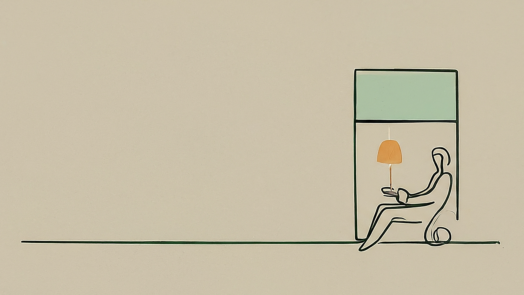 Figure sitting by window at night in contemplative peace