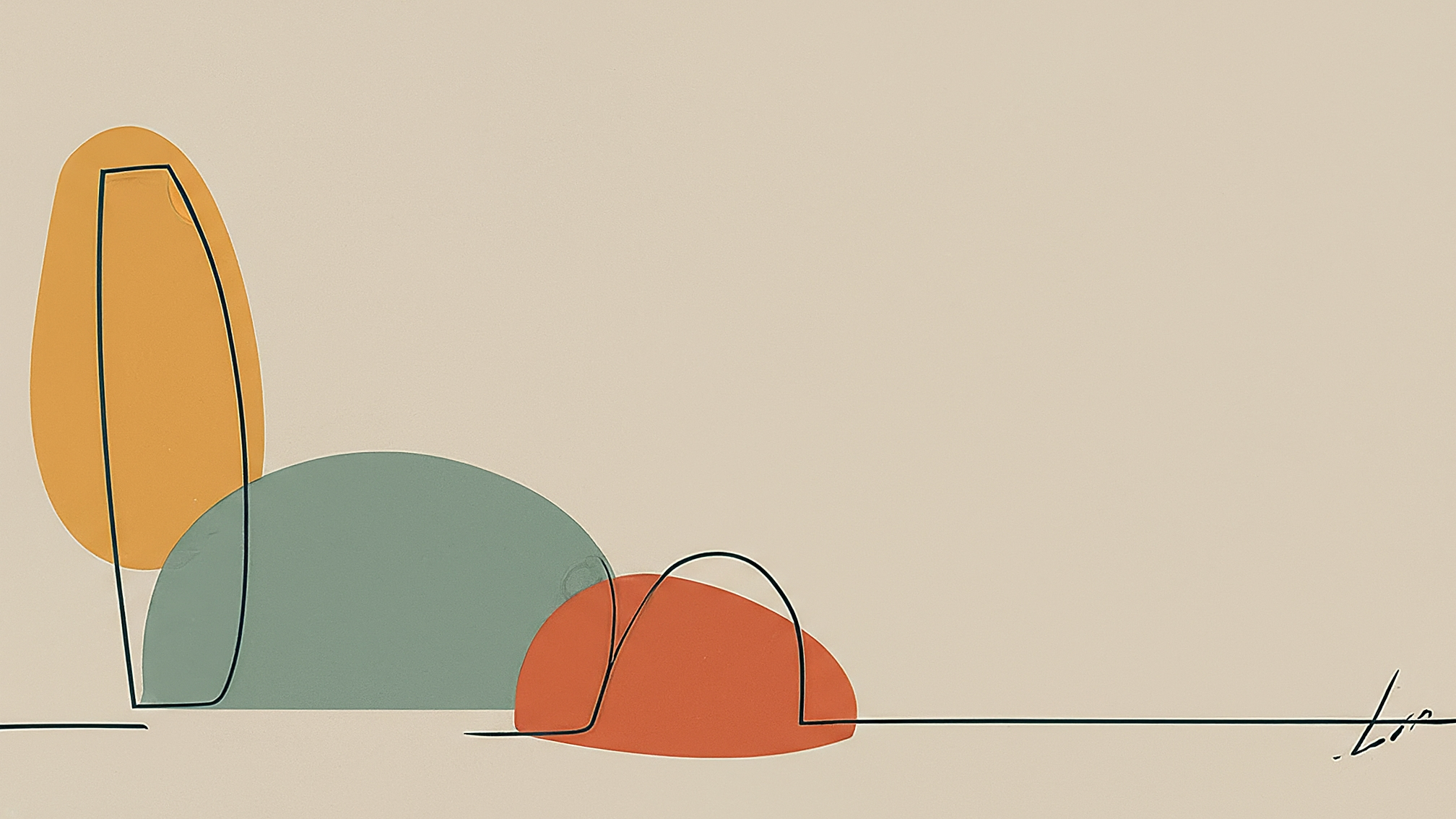 Crescent moon with figures in late-night reflection